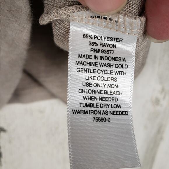 NWT ANA A New Approach Oatmeal Heather Drape Collar Knit Top Women's Size Medium - Picture 9 of 14